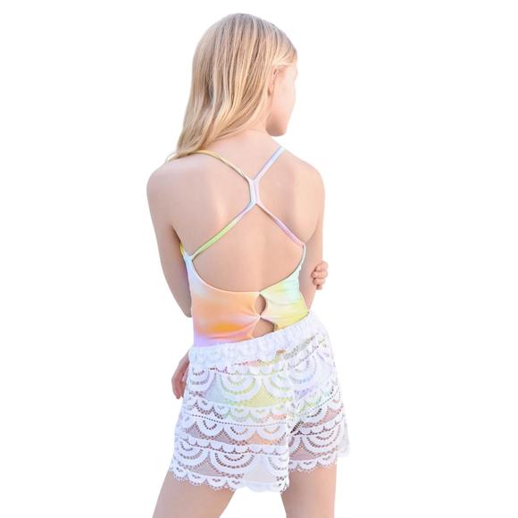 NEW PQ SWIM kelly lace shorts in water lily - Picture 3 of 3